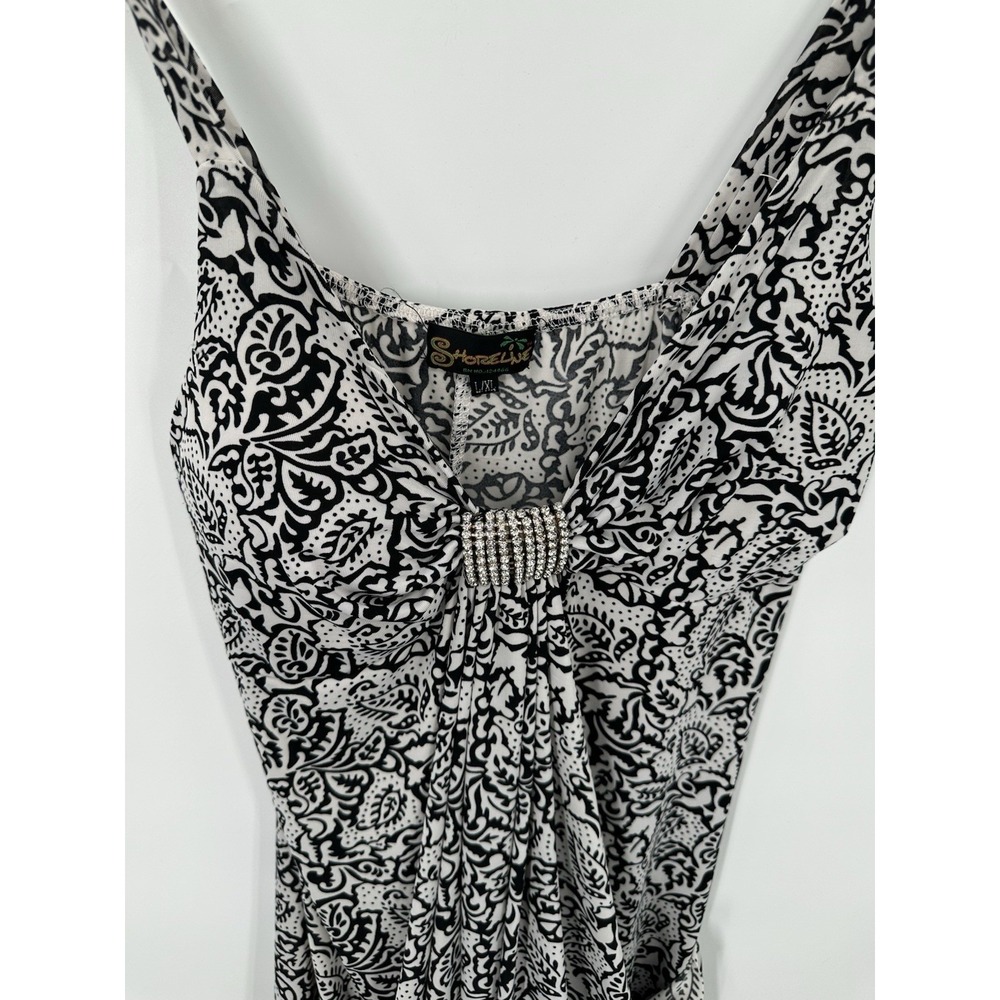 Shoreline Beach Coverup Womens L/XL Paisley Bling Rhinestones Cruise Resort - Picture 6 of 9